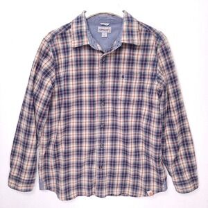 Carhartt Mens Slim Fit Plaid Flannel Shirt Blue Tan Orange 100593 412 Large